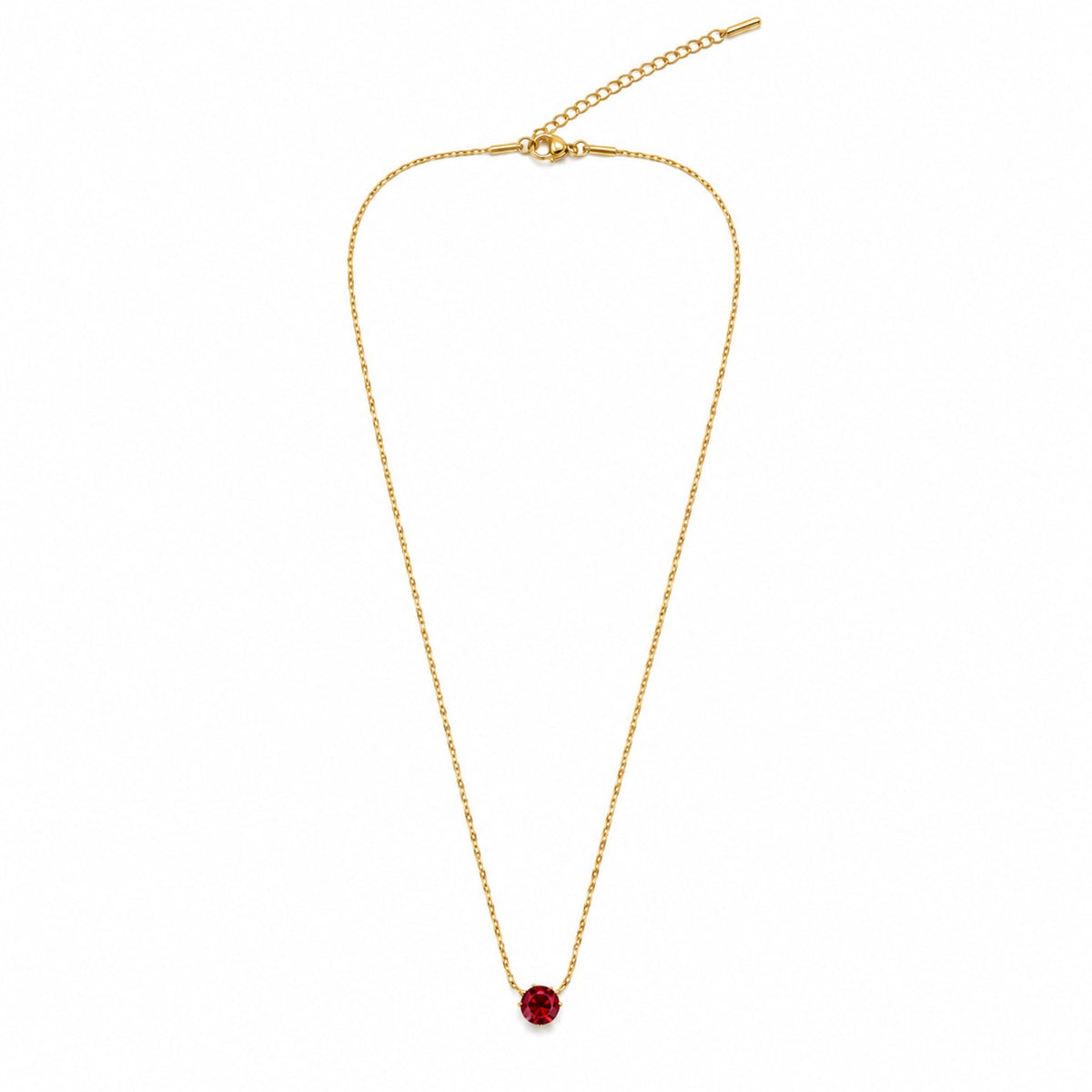 Nilanzia Crimson Solitaire Pendant Necklace