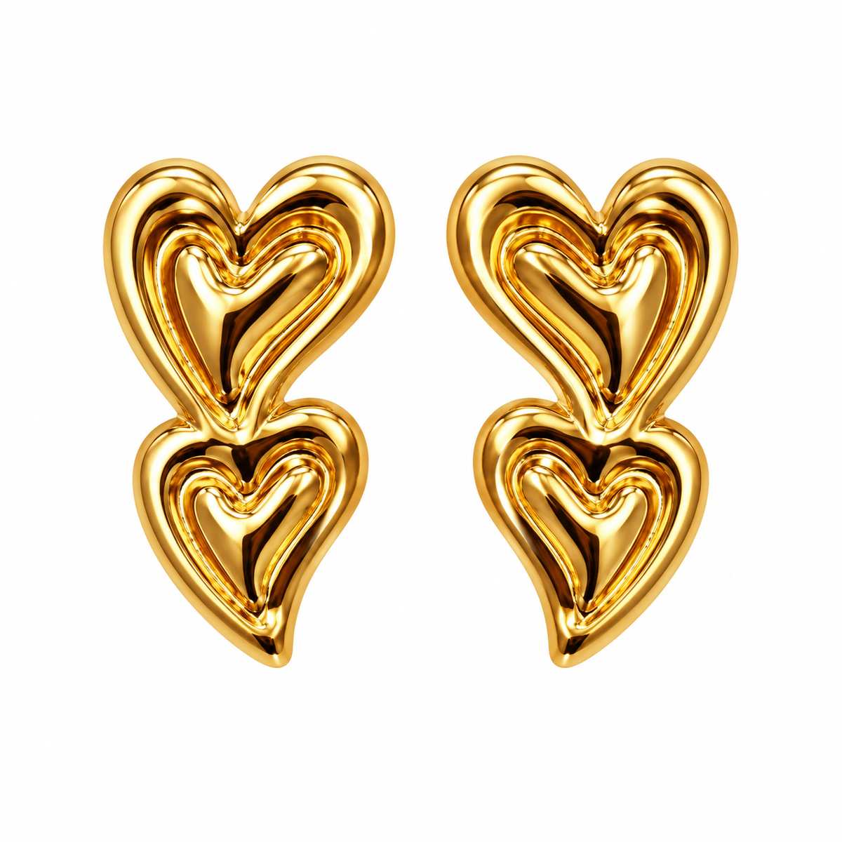 Nilanzia Double Heart Earrings