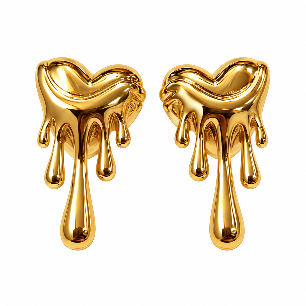 Nilanzia Molten Heart Stud Earrings