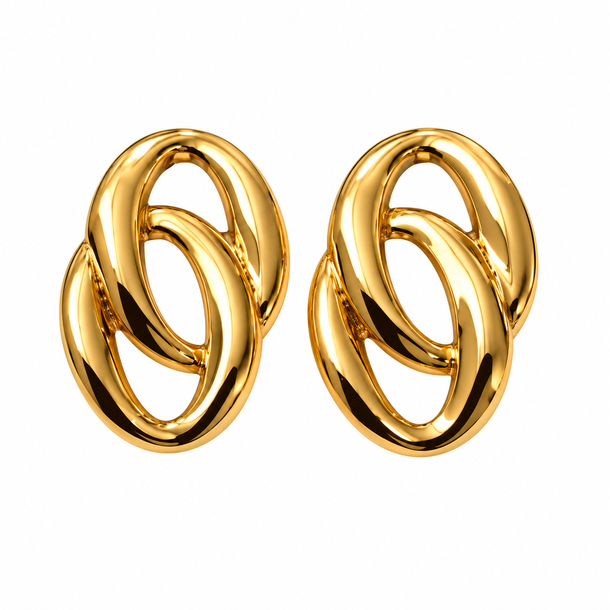 Nilanzia Infinity Double Loop Stud Earrings