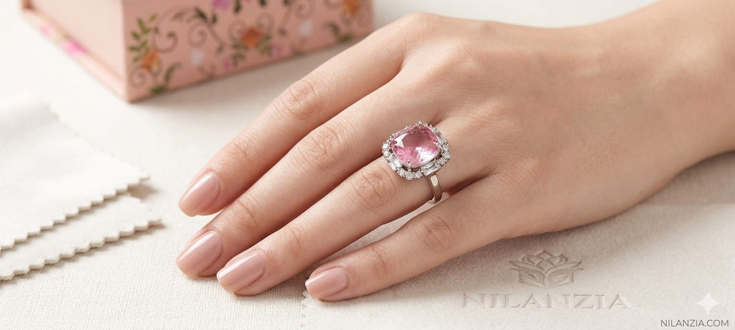 Cushion cut Rose ring