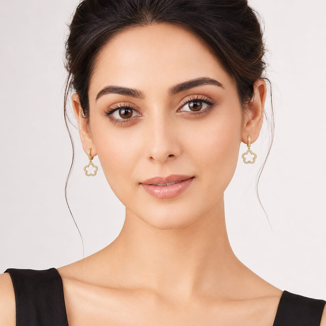 Nilanzia petal charm hoops