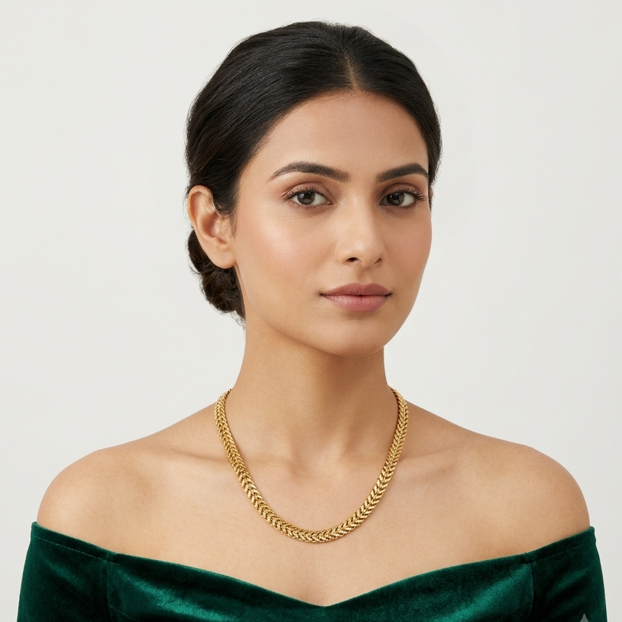 Nilanzia Woven Chain Thick Necklace