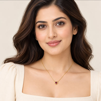 Nilanzia Scarlet Heart Pendant Necklace