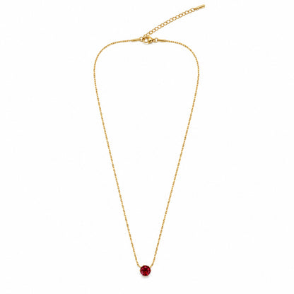 Nilanzia Crimson Solitaire Pendant Necklace