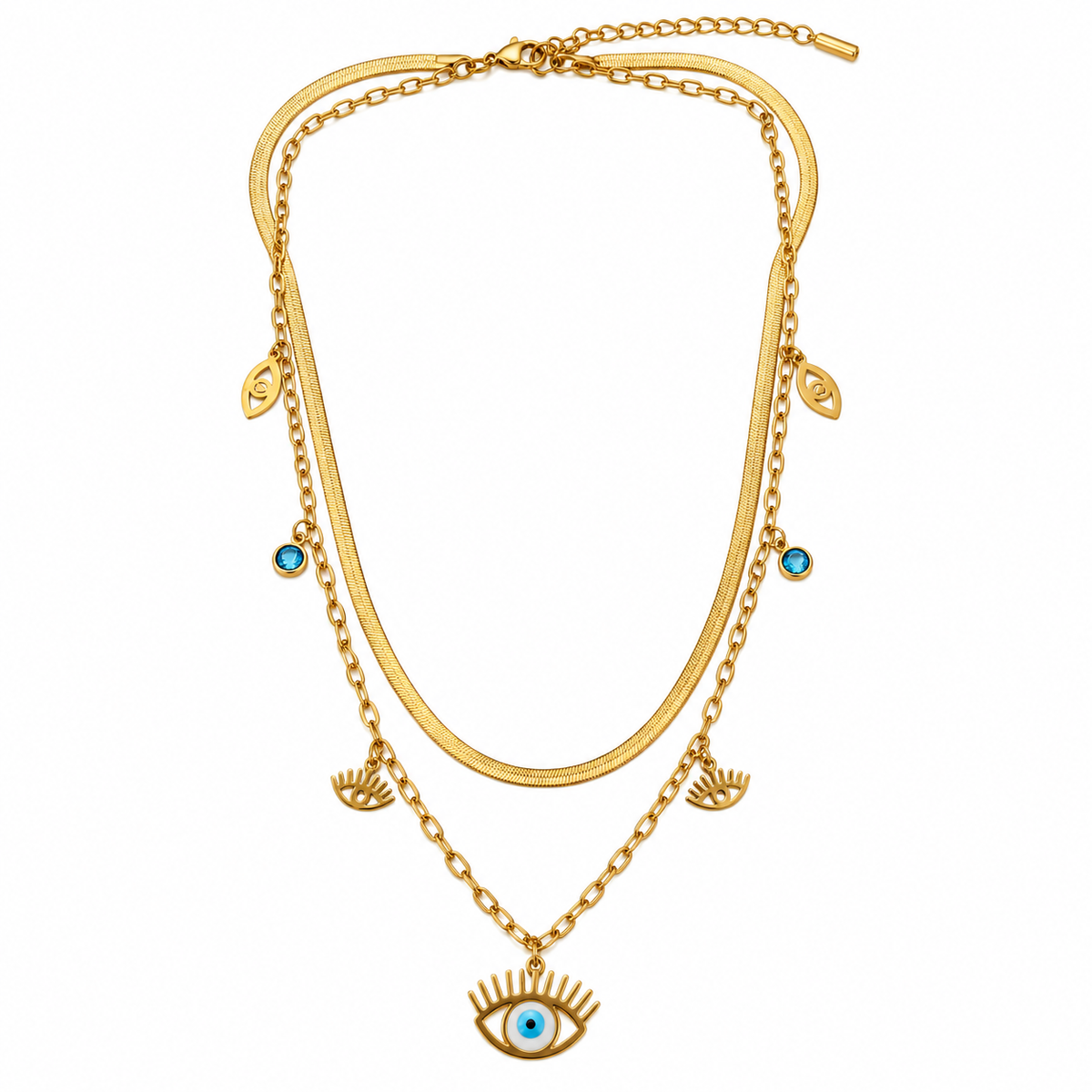 Nilanzia Mystic Evil Eye Layered Necklace