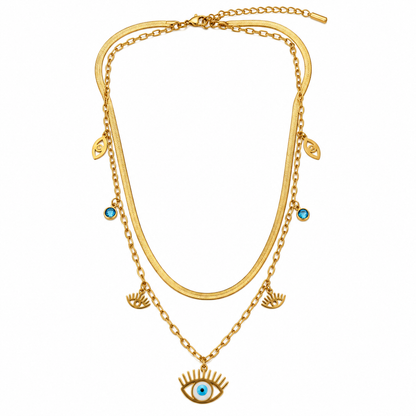 Nilanzia Mystic Evil Eye Layered Necklace