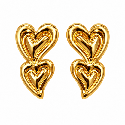 Nilanzia Double Heart Earrings