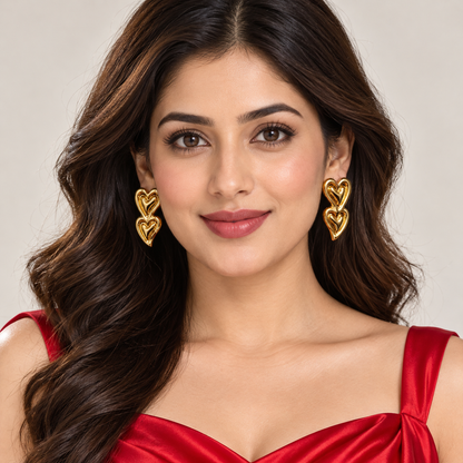 Nilanzia Double Heart Earrings