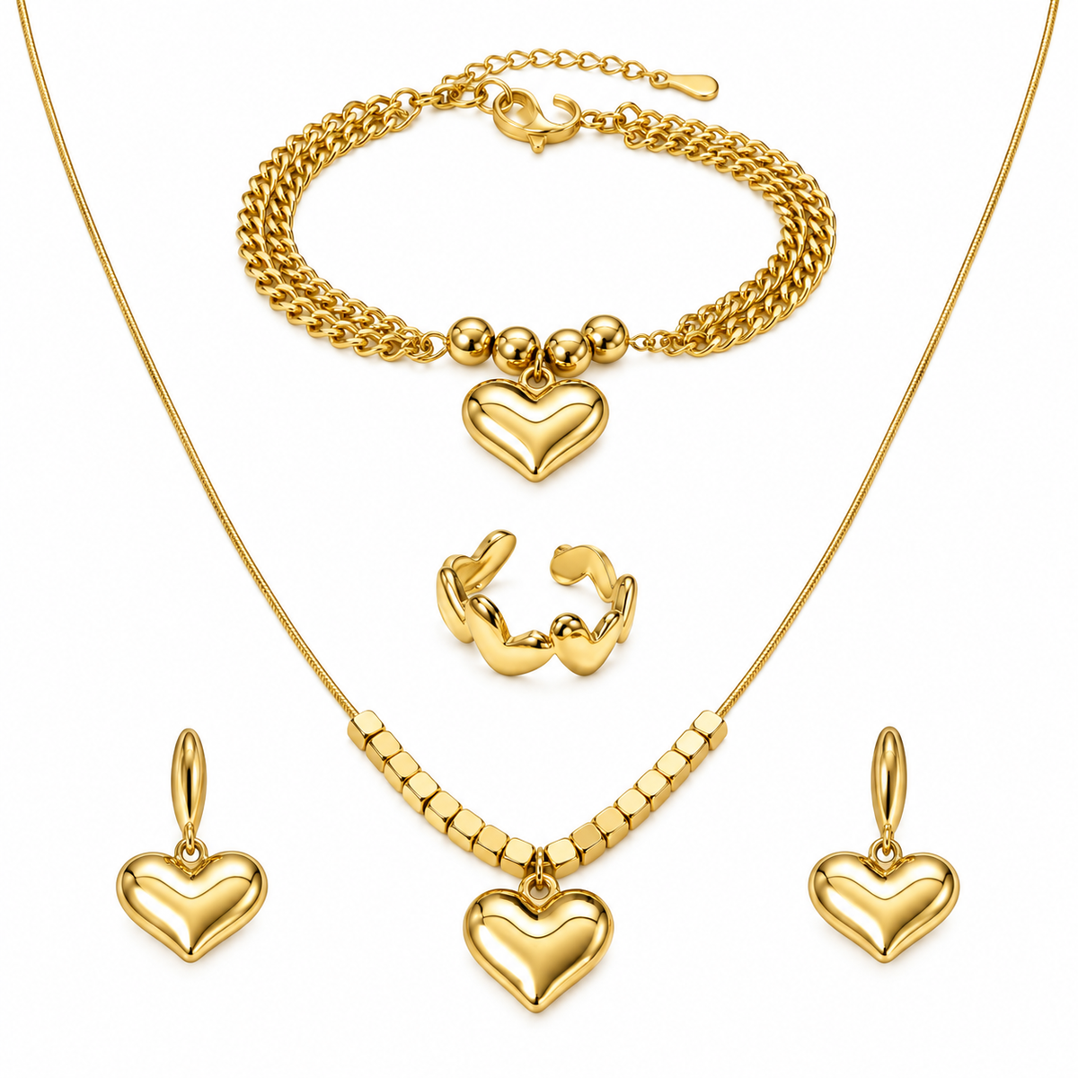 Nilanzia Puffy Heart Golden Set