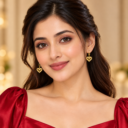 Nilanzia Puffy Heart Hook Earring
