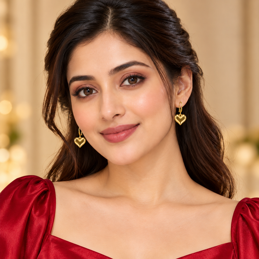 Nilanzia Puffy Heart Hook Earring