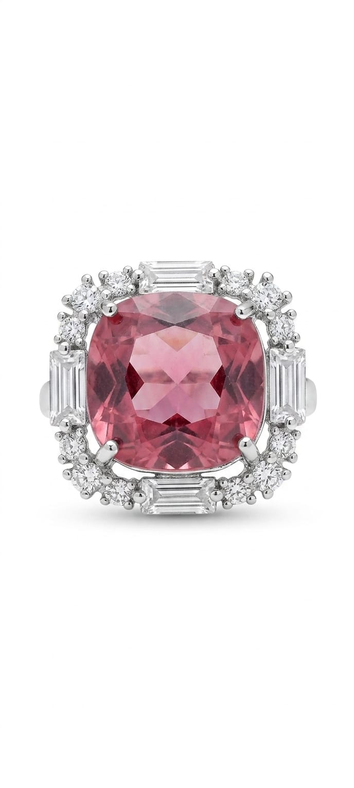 Cushion cut Rose ring