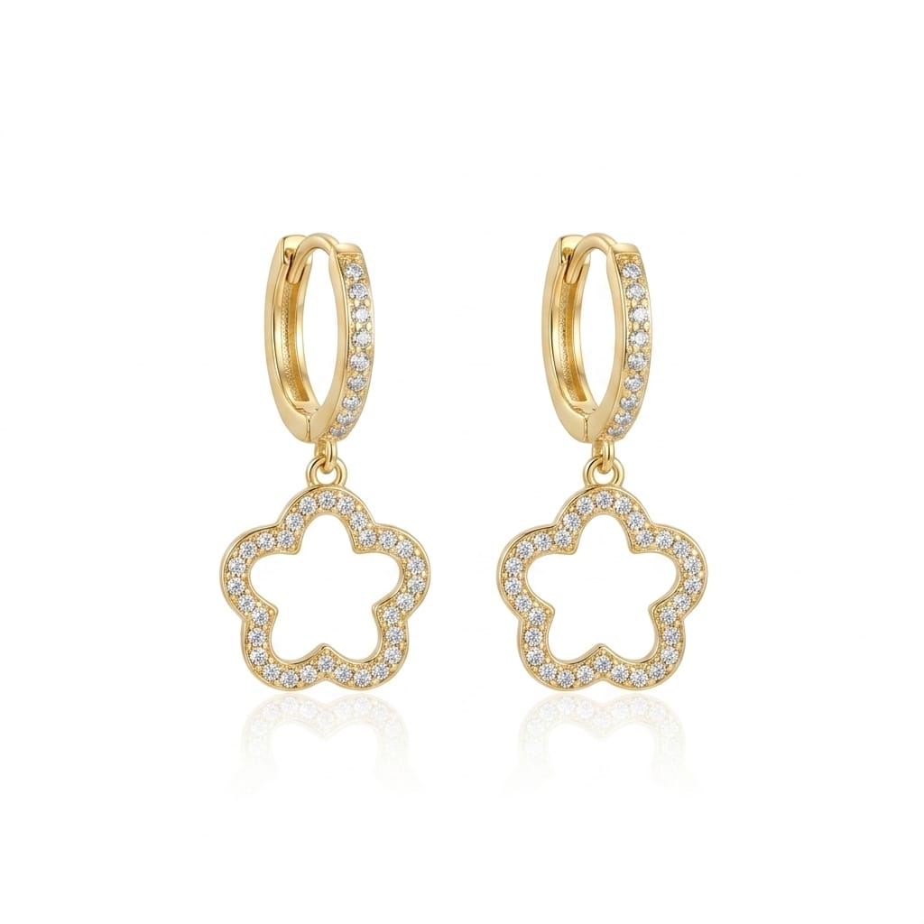Nilanzia petal charm hoops