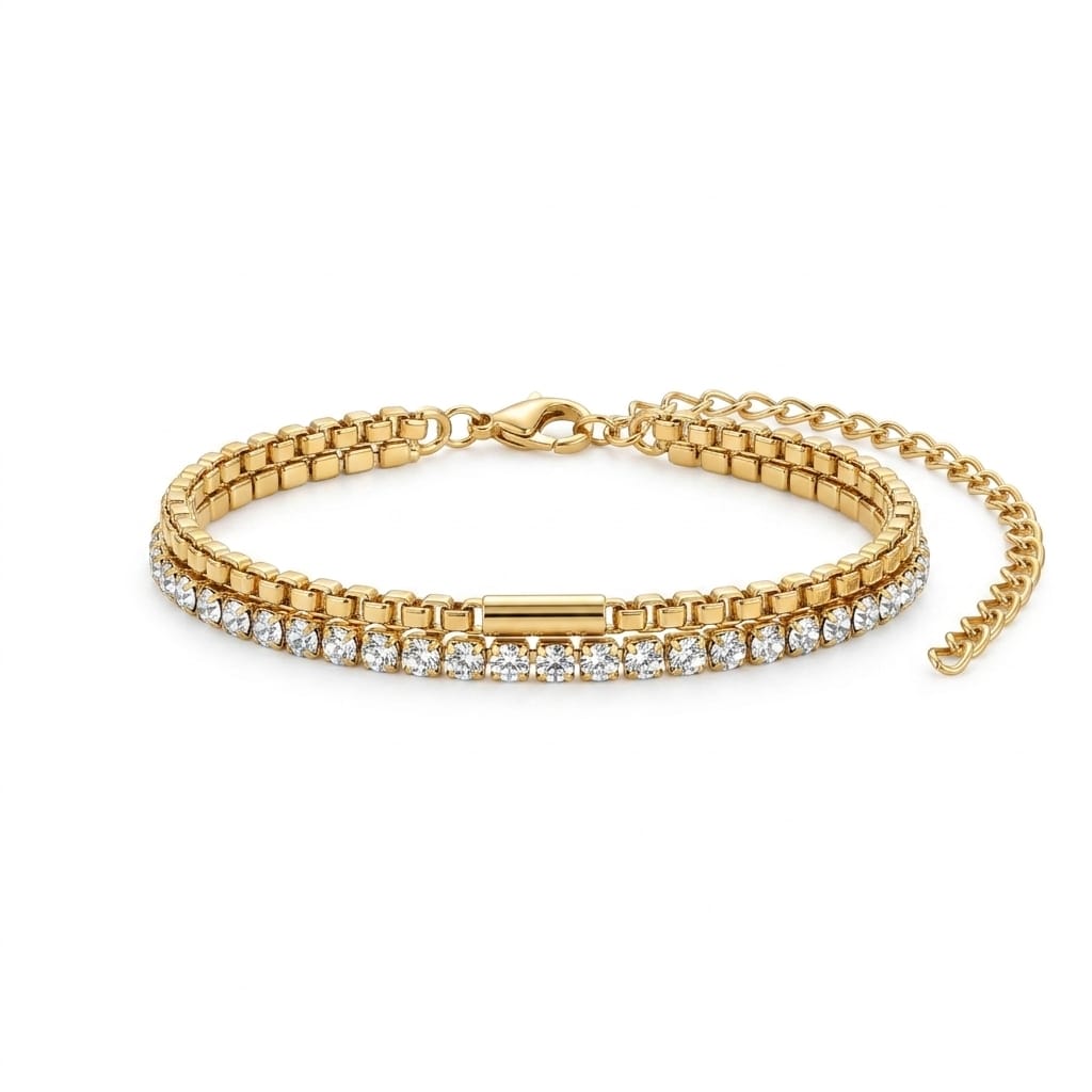 Dual link tennis bracelet