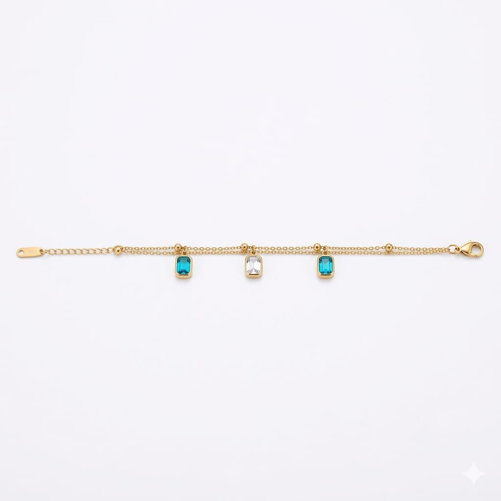 Luminous Cerulean Charm Bracelet