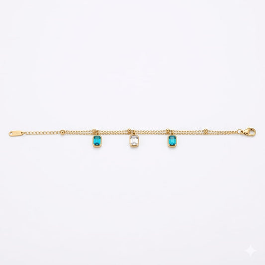 Luminous Cerulean Charm Bracelet