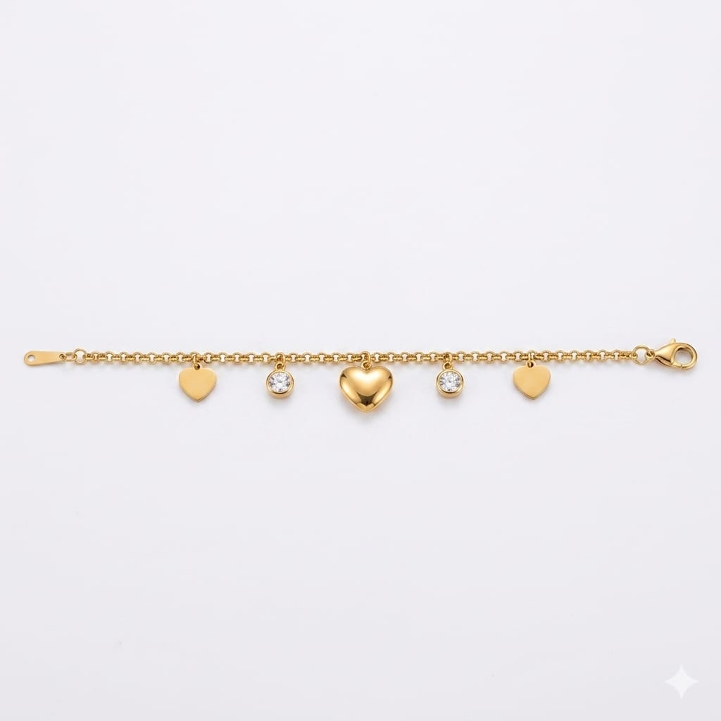 The heart charm bracelet