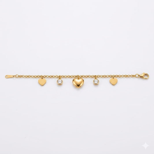 The heart charm bracelet