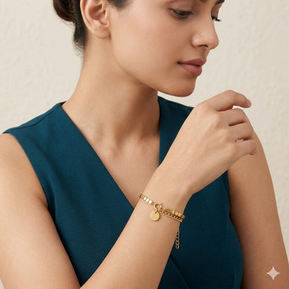 The golden cube chain bracelet