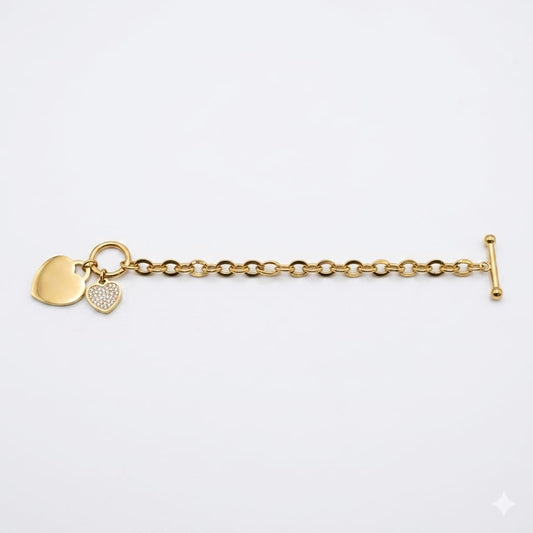 Nilanzia heart link bracelet
