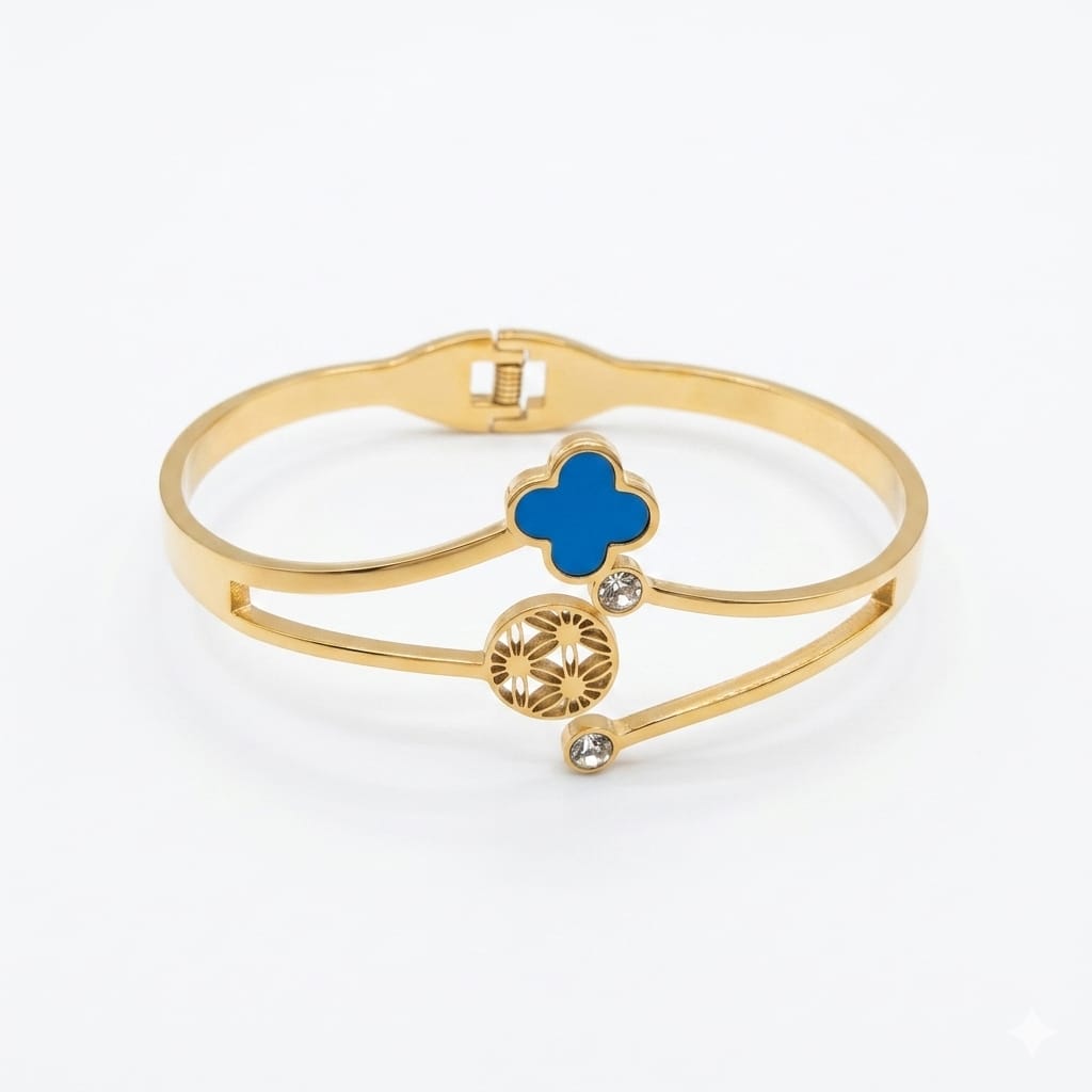 Cerulean Clover Cuff