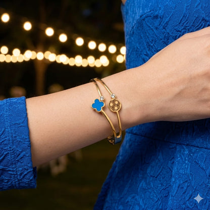 Cerulean Clover Cuff