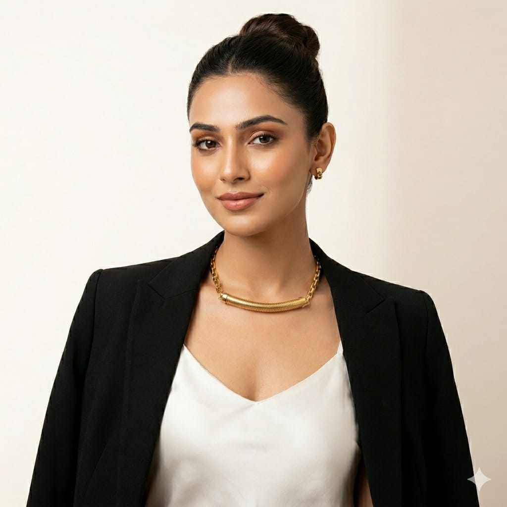 The Aurelia Ribbed Bar Necklace
