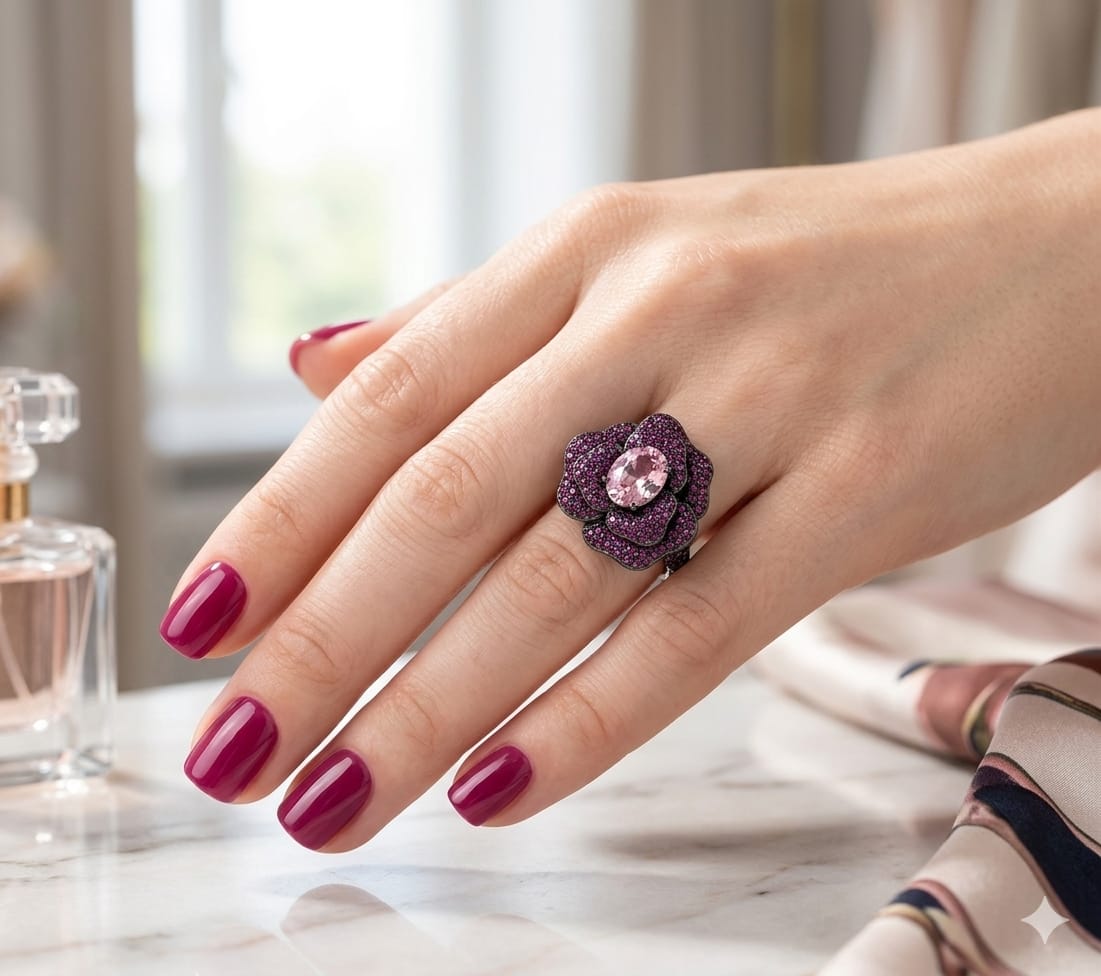The Midnight Rose Ring