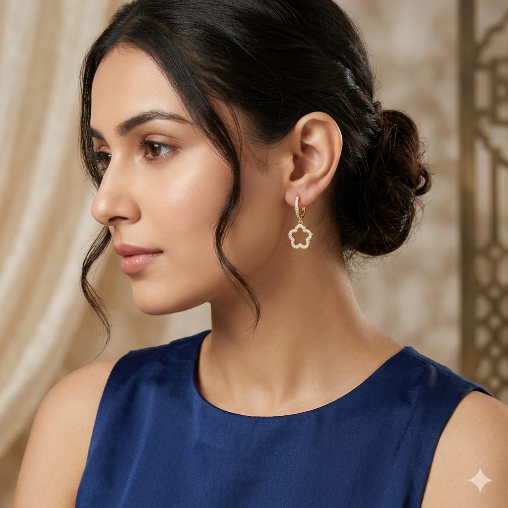 Nilanzia petal charm hoops