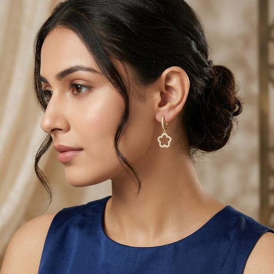 Nilanzia petal charm hoops