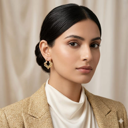 Aura filigree pearl dot earrings
