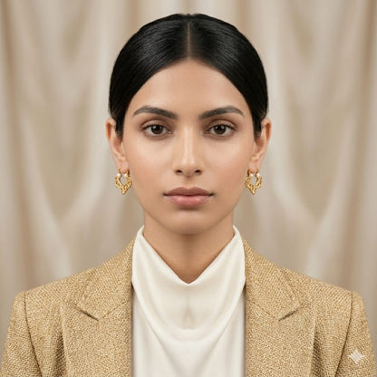 Aura filigree pearl dot earrings