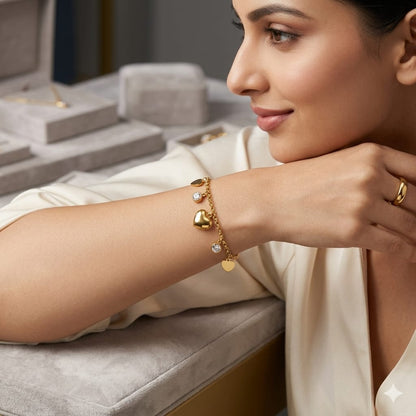 The heart charm bracelet