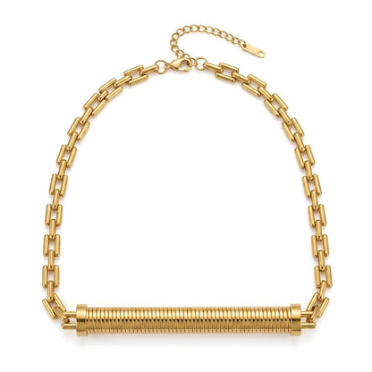 The Aurelia Ribbed Bar Necklace
