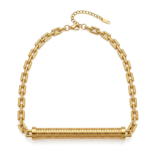 The Aurelia Ribbed Bar Necklace