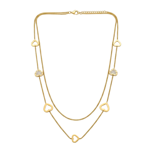Nilanzia Amora Double Layer Heart Necklace