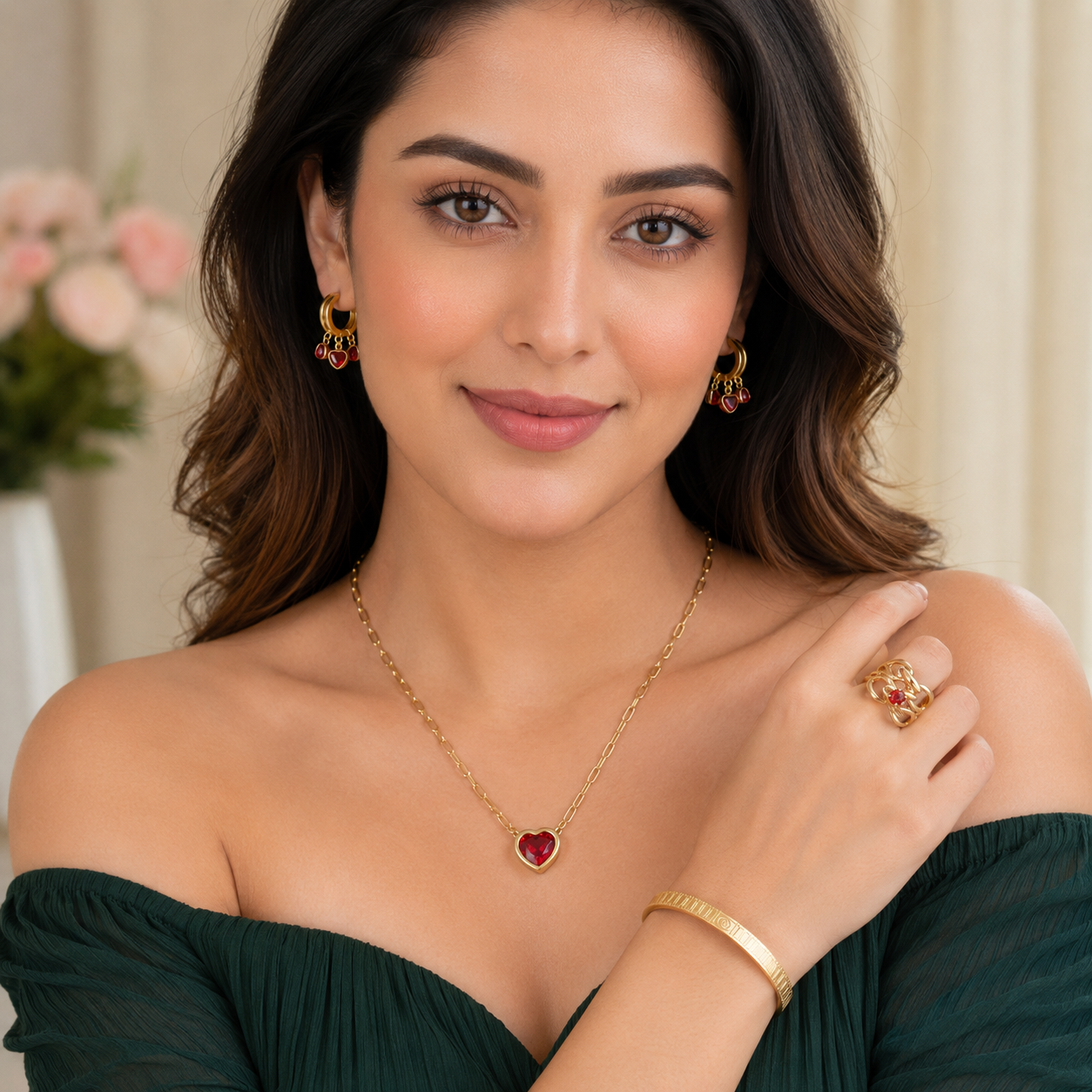 Nilanzia Scarlet Heart 4-Piece Luxe Set