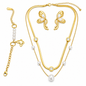 Golden Aura Butterfly & Pearl Set