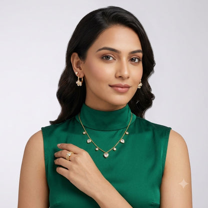 Heart Bloom Jewellery Set with free studs