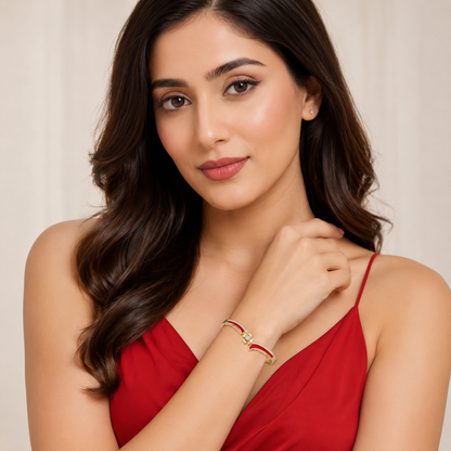 Scarlet Bloom Crystal Bracelet
