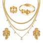 Nilanzia Floral Leaf 4 piece Jewellery Set