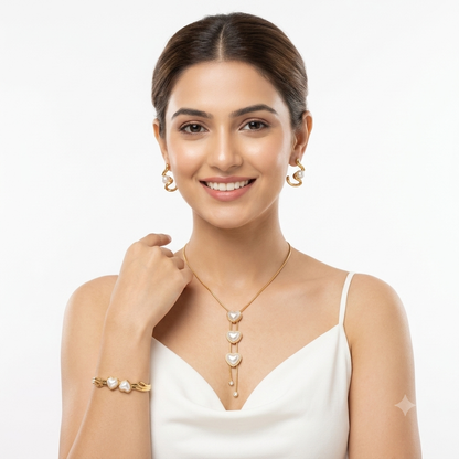 Nilanzia 3 Heart Pearl set