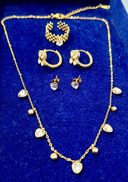 Heart Bloom Jewellery Set with free studs