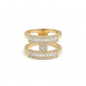 Baguette Crystal Double Band Statement Ring