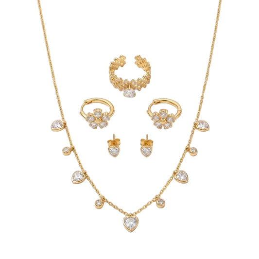 Heart Bloom Jewellery Set with free studs
