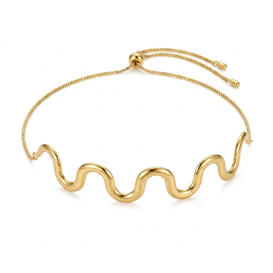 Nilanzia Serpentine Wave Choker Necklace
