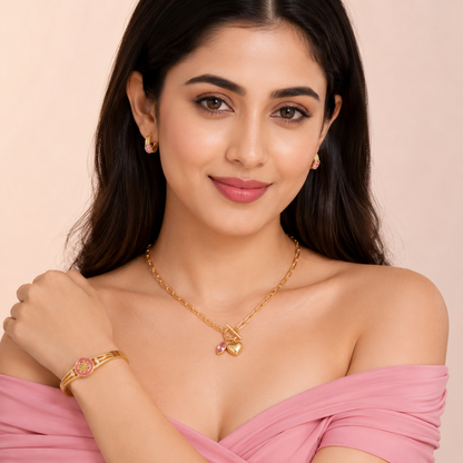 Rose Heart Charm Set