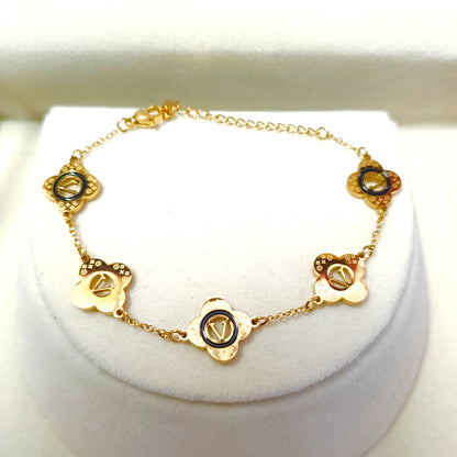 Golden Clover Chain Bracelet