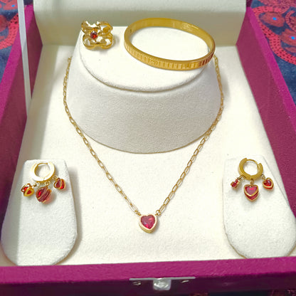 Nilanzia Scarlet Heart 4-Piece Luxe Set